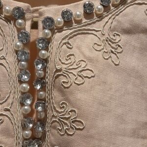 Elegant Embroidered Pearl Dress